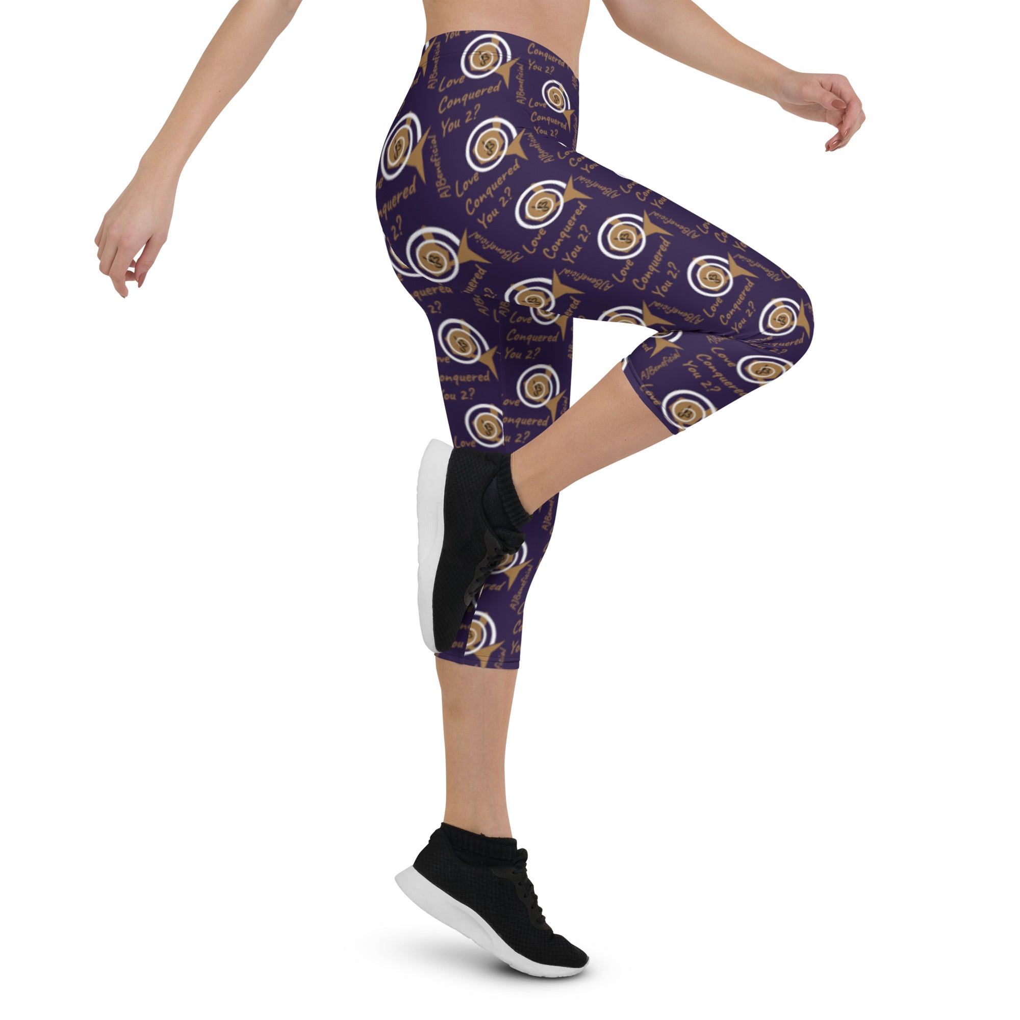 Capri Leggings AJBeneficial Love Conquered on Blue