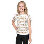 Kids crew neck t-shirt AJBeneficial Whirl 5 Languages in White