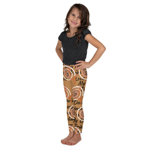 AJBeneficial Whirl Print Girl's Leggings in Tan