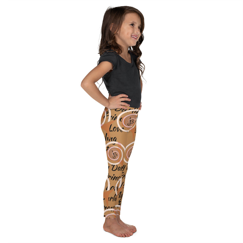 AJBeneficial Whirl Print Girl's Leggings in Tan