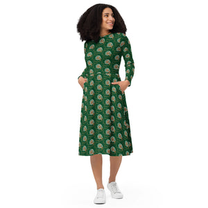 Long Sleeve Midi Dress AJBeneficial on Green