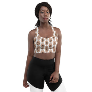 Longline sports bra AJBeneficial on White