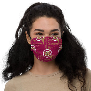 AJBeneficial Love Conquered in Magenta Purple Premium face mask