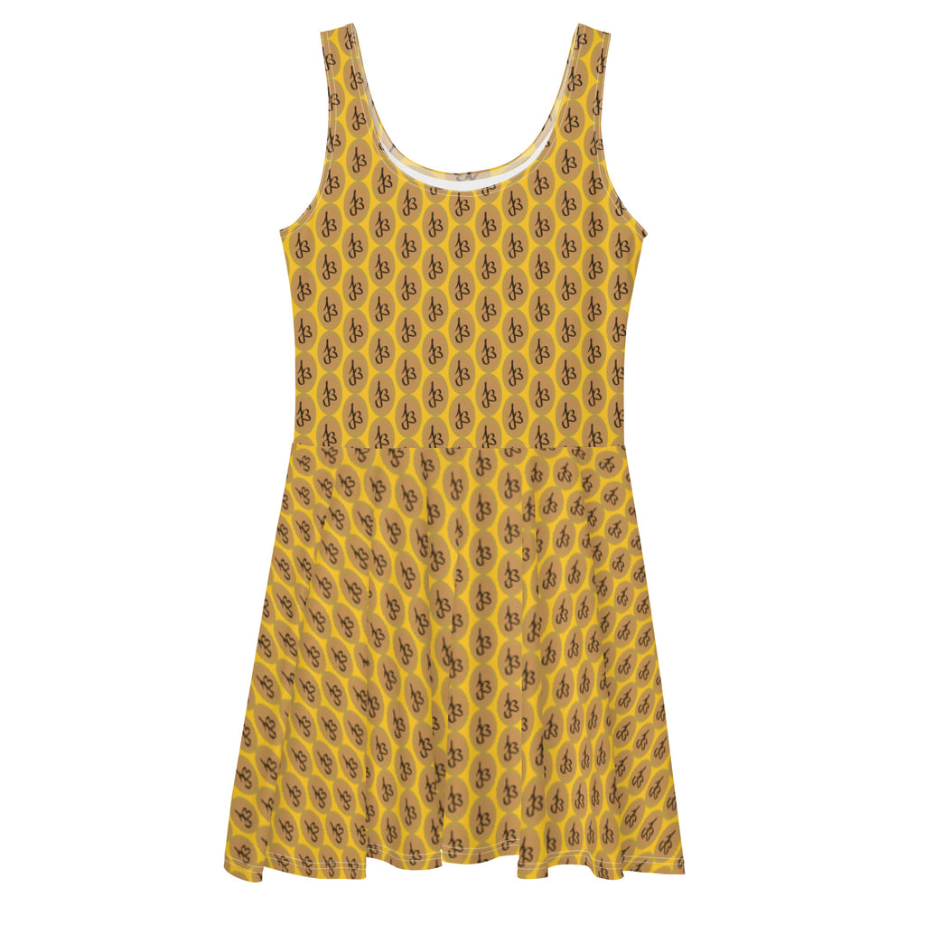 Skater Dress AJBeneficial Print on Yellow