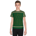 Youth crew neck t-shirt AJBeneficial Whirl in Dark Green