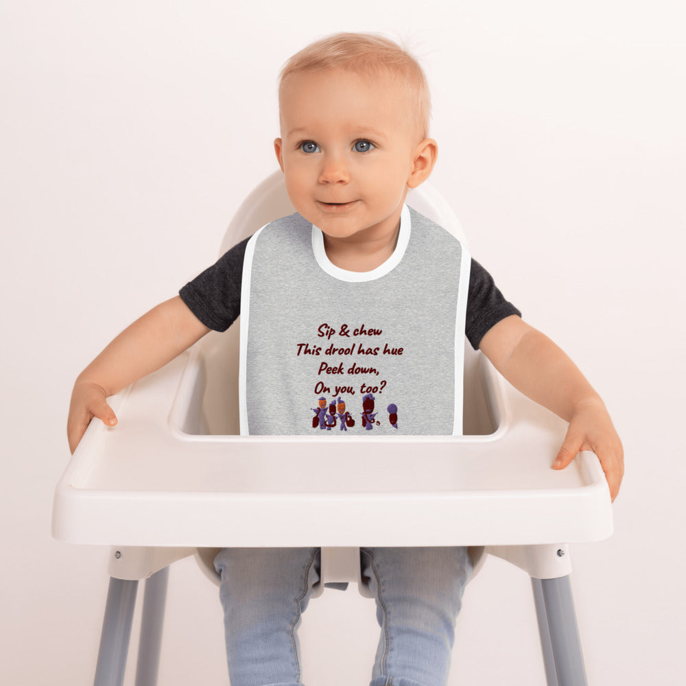 AJBeneficial Entourage Embroidered Baby Bib
