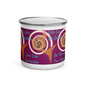 AJBeneficial Whirl Purple Enamel Mug