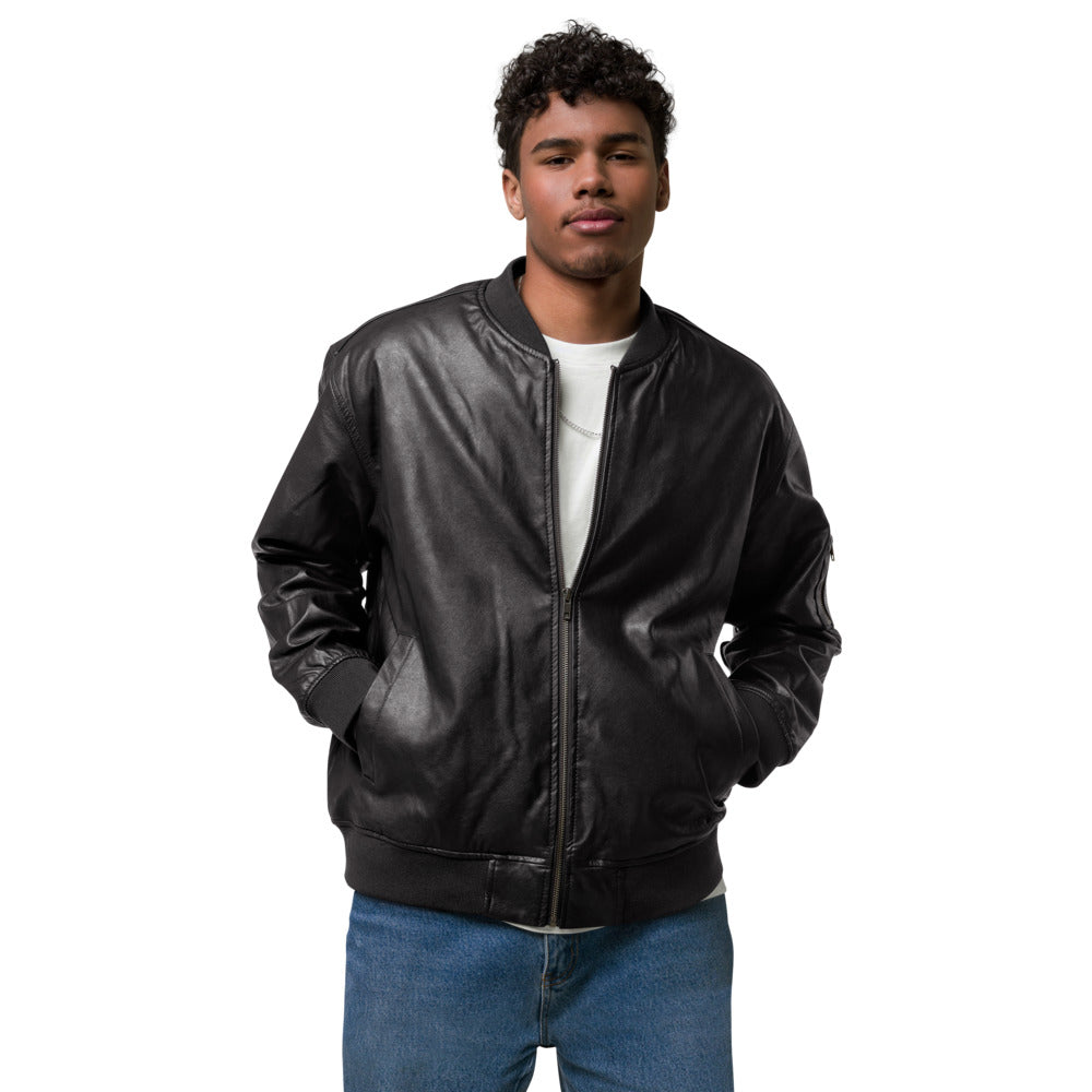 AJBenficial Conquered You Faux Leather Bomber Jacket