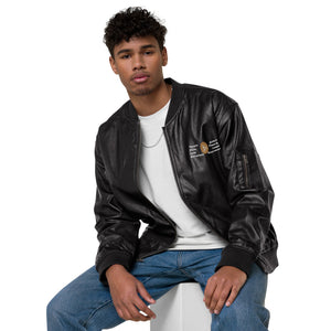 AJBeneficial Goals Faux Leather Bomber Jacket