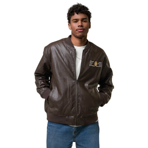 AJBeneficial Goals Faux Leather Bomber Jacket