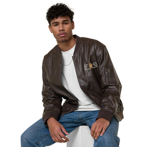 AJBeneficial Goals Faux Leather Bomber Jacket