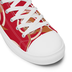 AJBeneficial Whirl Men’s high top canvas shoes in Red