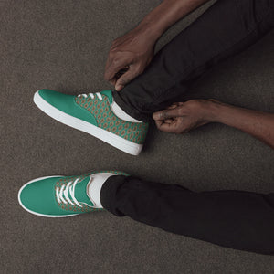 AJBeneficial Men’s lace-up canvas shoes on Teal