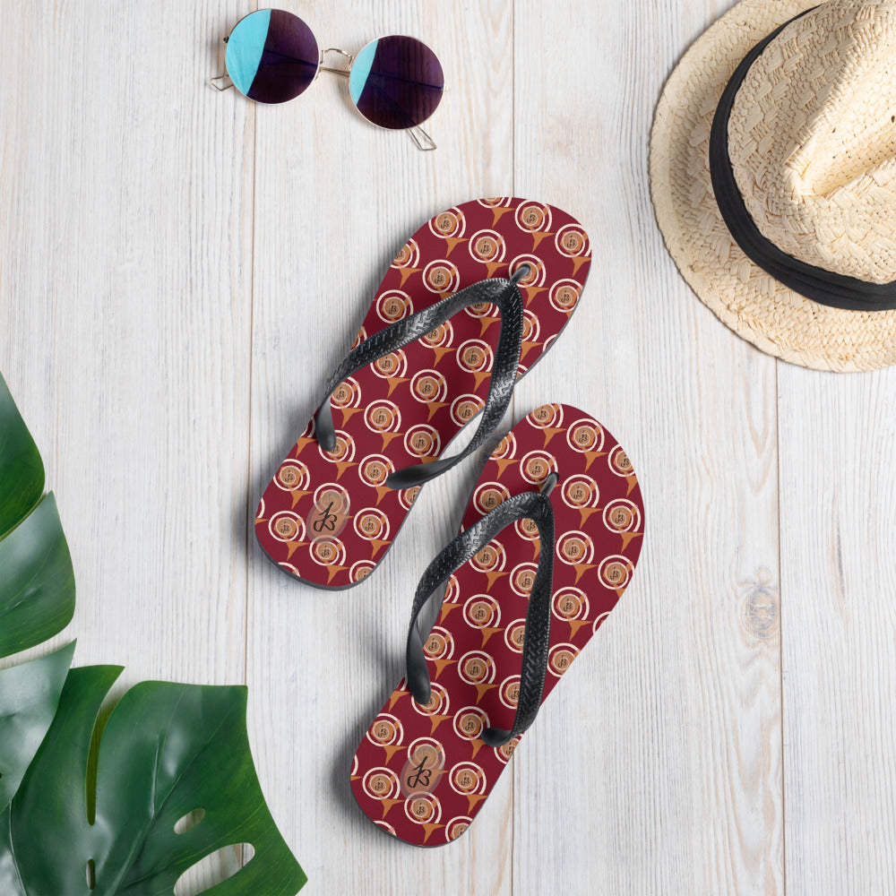 AjBeneficial Whirl Flip-Flops in Red NEW