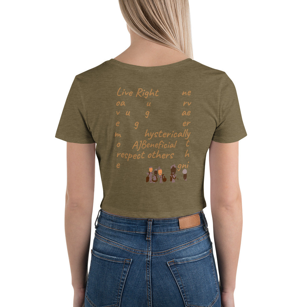 AJBeneficial Floating Puzzle Women’s Crop Tee Love Conquered