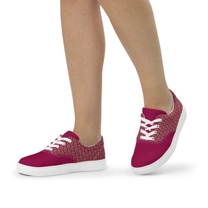 AJBeneficial Magenta Women’s lace-up canvas shoes