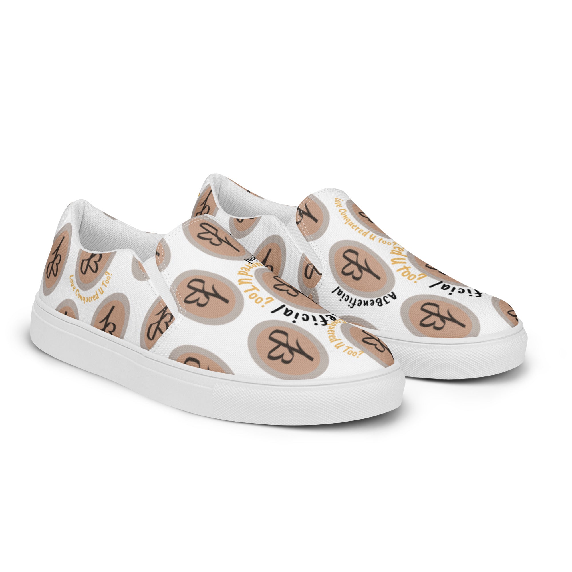AJBeneficial Conquered Women’s slip-on canvas shoes on White