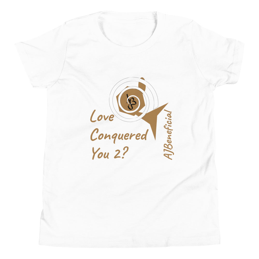 AJeneficial Love Conquered Youth Short Sleeve T-Shirt in Black